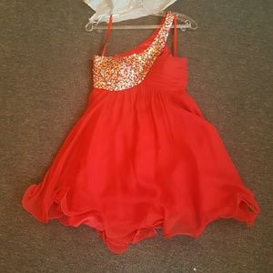 Little red sparkley dress